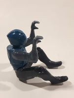 Blue and Grey Character with Helmet In Riding Pose With Arms Up 2 1/2" Tall Plastic Toy Figure