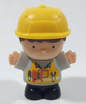 Unknown Construction Worker Block Type 3" Tall Plastic Toy Figure