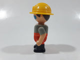 Lego Duplo Style Mini Construction Worker with Chest Hair 2 1/4" Tall Plastic Toy Figure