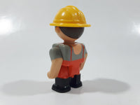 Lego Duplo Style Mini Construction Worker with Chest Hair 2 1/4" Tall Plastic Toy Figure