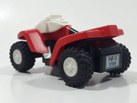 2004 PlayMobil All Terrain Off-Road ATV Quad Pull Back Red White Black Plastic Toy Vehicle