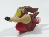 2020 McDonald's Looney Tunes Wile E Coyote Riding A Rocket 4 1/4" Long Plastic Toy Figure