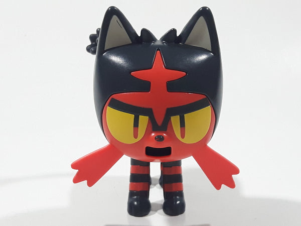 2017 McDonald's Pokemon Sun and Moon Litten Black Cat 3 1/4" Long Plastic Toy Figure