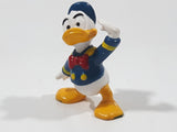 Vintage Walt Disney Productions Donald Duck Sailor Salute 2 1/8" Tall PVC Toy Figure Made in Hong Kong