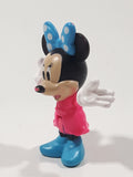 2016 Mattel Disney Junior Minnie Mouse Pink Dress Blue Bow Blue Shoes 3 1/4" Tall Toy Figure DTR37