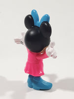 2016 Mattel Disney Junior Minnie Mouse Pink Dress Blue Bow Blue Shoes 3 1/4" Tall Toy Figure DTR37