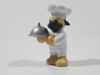 GANZ Webkinz Chef Pug Dog with Lidded Dish 1 7/8" Tall PVC Toy Figure