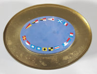 Vintage Cutty Sark Tall Ship Oval Shaped 5" Tall Tin Metal Container