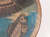 Clarence A. Wells Port Simpson, B.C. Aboriginal Art Eagle and Salmon Deer Hide Rimmed Drum Print