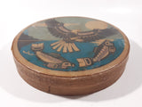 Clarence A. Wells Port Simpson, B.C. Aboriginal Art Eagle and Salmon Deer Hide Rimmed Drum Print