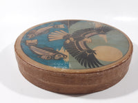 Clarence A. Wells Port Simpson, B.C. Aboriginal Art Eagle and Salmon Deer Hide Rimmed Drum Print