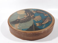 Clarence A. Wells Port Simpson, B.C. Aboriginal Art Eagle and Salmon Deer Hide Rimmed Drum Print