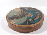 Clarence A. Wells Port Simpson, B.C. Aboriginal Art Eagle and Salmon Deer Hide Rimmed Drum Print