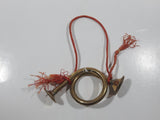Brass French Horn Small 4" Wide Hanging Ornament with Tassels Made in India