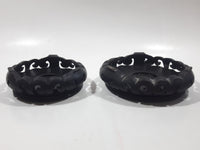 Black Painted Circular Shaped 4" and 4 3/4" Candle Holder Set Made in China