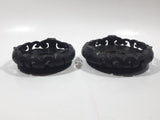 Black Painted Circular Shaped 4" and 4 3/4" Candle Holder Set Made in China