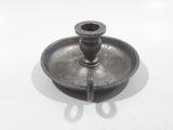 Vintage Pewter or Lead Small 3" Wide Candle Stick Holder with Handle