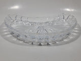 Vintage Crescent Shaped Sun Pattern 5 1/2" x 8 1/2" Crystal Glass Serving Dish