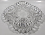 Vintage Four Compartment Cut Crystal Glass 10" x 12 1/4" Serving Platter Dish