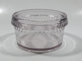 Antique H41 Light Purple Amethyst Diamond Ribbon Pattern 3 3/4" Wide Glass Jar