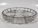 Vintage Lily Of The Valley Flower Pattern Silver Overlay 7" Wide Glass Serving Dish