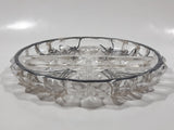 Vintage Lily Of The Valley Flower Pattern Silver Overlay 7" Wide Glass Serving Dish