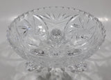 Vintage Star of David Pinwheel Crystal 5 3/4" Wide Tri-Footed Crystal Glass Candy Dish