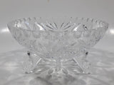 Vintage Star of David Pinwheel Crystal 5 3/4" Wide Tri-Footed Crystal Glass Candy Dish