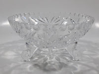 Vintage Star of David Pinwheel Crystal 5 3/4" Wide Tri-Footed Crystal Glass Candy Dish