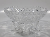 Vintage Star of David Pinwheel Crystal 5 3/4" Wide Tri-Footed Crystal Glass Candy Dish