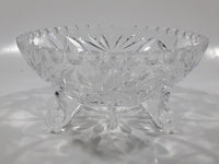 Vintage Star of David Pinwheel Crystal 5 3/4" Wide Tri-Footed Crystal Glass Candy Dish