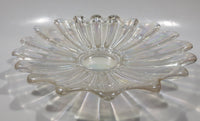 Vintage 1950s Federal Glass Clear Rainbow Iridescent Scalloped Celestial Pattern 9 1/2" Candy Dish Plate