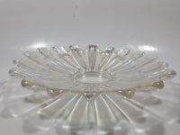 Vintage 1950s Federal Glass Clear Rainbow Iridescent Scalloped Celestial Pattern 9 1/2" Candy Dish Plate