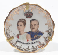 Vintage Principaute de Monaco Grace Kelly and Prince Rainier 2 1/8" Miniature Porcelain Plate Made in Monte Carlo