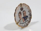 Vintage Principaute de Monaco Grace Kelly and Prince Rainier 2 1/8" Miniature Porcelain Plate Made in Monte Carlo