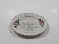 Vintage Giftcraft Mother Poem Flower Themed 3 1/4" Gold Trimmed Hand Painted Fine China Plate GE-343 / MF