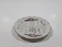 Vintage Giftcraft Mother Poem Flower Themed 3 1/4" Gold Trimmed Hand Painted Fine China Plate GE-343 / MF