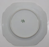 Vintage Victoria Czechoslovakia NU Blue Red Pink Flower Themed 6 1/2" Hand Painted Porcelain Plate