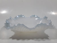 Vintage Indiana Style Sawtooth Edge Scalloped Iridescent Light Blue 7" x 7" Hobnail Milk Glass Candy Dish