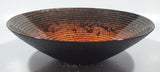 Orange and Black Circular Raised Texture 9 1/2" Painted Art Glass Bowl