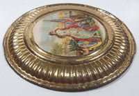 Vintage Queen Victoria Anchor Naval Beach Scene 8 1/8" Brass Toned Metal Plate