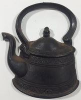 Vintage Teapot Tea Kettle 4 1/4" x 4 3/4" Cast Iron Wall Hanging Made in Taiwan