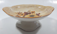 Vintage Old Foley James Kent Yellow Flower Themed 5 3/4" Wide Pedestal Soap Dish