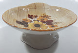 Vintage Old Foley James Kent Yellow Flower Themed 5 3/4" Wide Pedestal Soap Dish