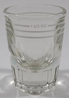 Vintage Dominion Glass 1 1/2 OZ Heavy Shot Glass Shooter with White Measuring Pour Lines