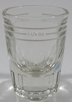 Vintage Dominion Glass 1 1/2 OZ Heavy Shot Glass Shooter with White Measuring Pour Lines