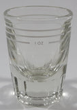 Vintage Dominion Glass 1 1/2 OZ Heavy Shot Glass Shooter with White Measuring Pour Lines