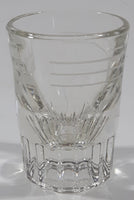 Vintage Dominion Glass 1 1/2 OZ Heavy Shot Glass Shooter with White Measuring Pour Lines and Triple Crowns