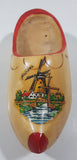 Vintage Holland Dutch Windmill 6 1/4" Long Hand Painted Wood Clog Shoe