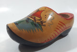 Vintage Holland Dutch Sailboat 7" Long Hand Painted Wood Clog Shoe